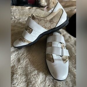 Gucci GG Monogram Clarins Velcro Trainers With Dust Bag Size 35.5